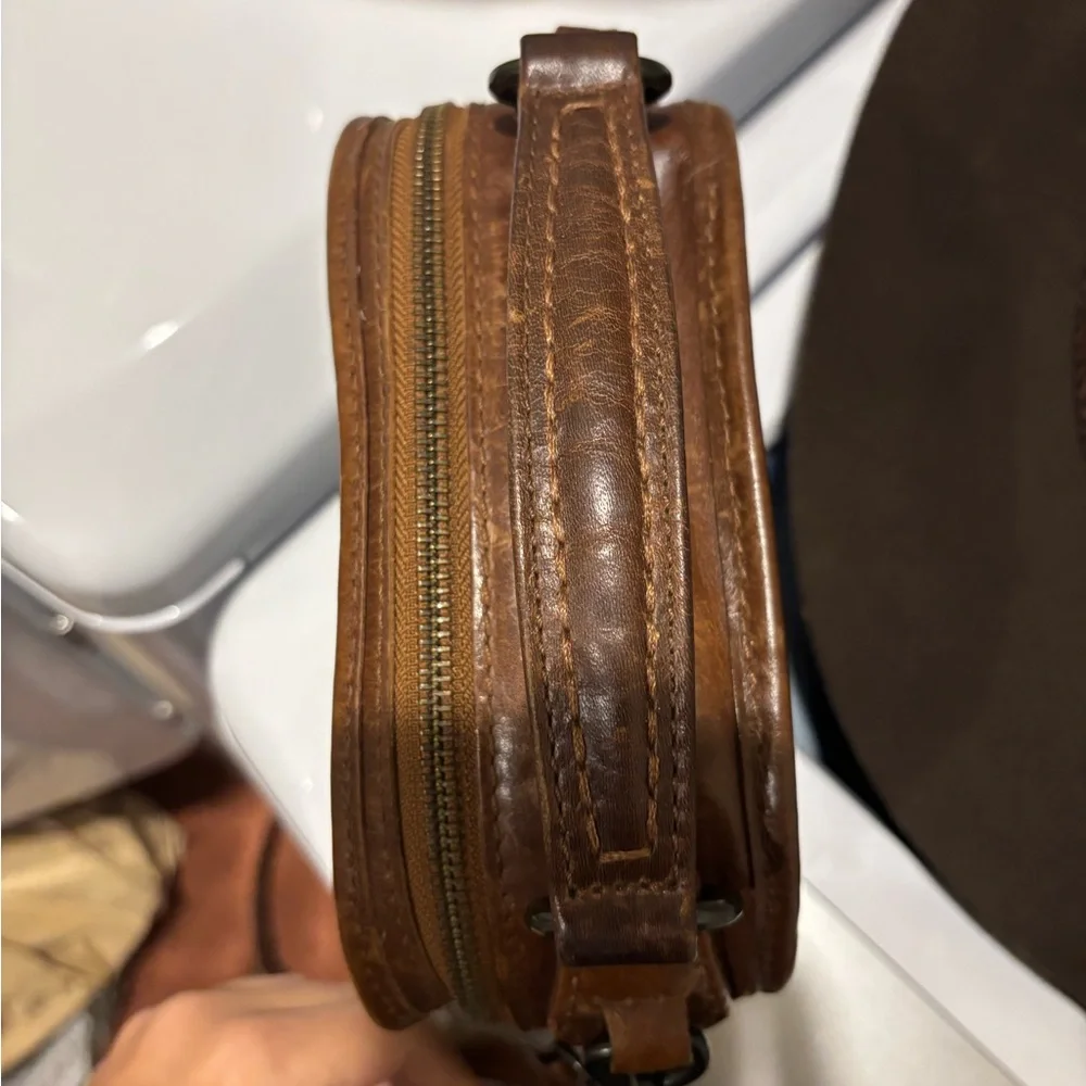 Frye Melissa Top Handle Leather Crossbody Bag in Dark Brown - Picture 5 of 6